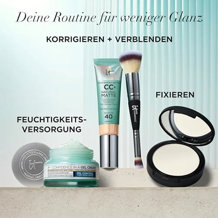 IT Cosmetics, Your Skin But Better CC+, Mattierende Make-up-Grundierung und Glanzkontrolle, 16 h, minimiert Poren, spendet Feuchtigkeit 24 Stunden, heller Ton, 32 ml – Bild 9