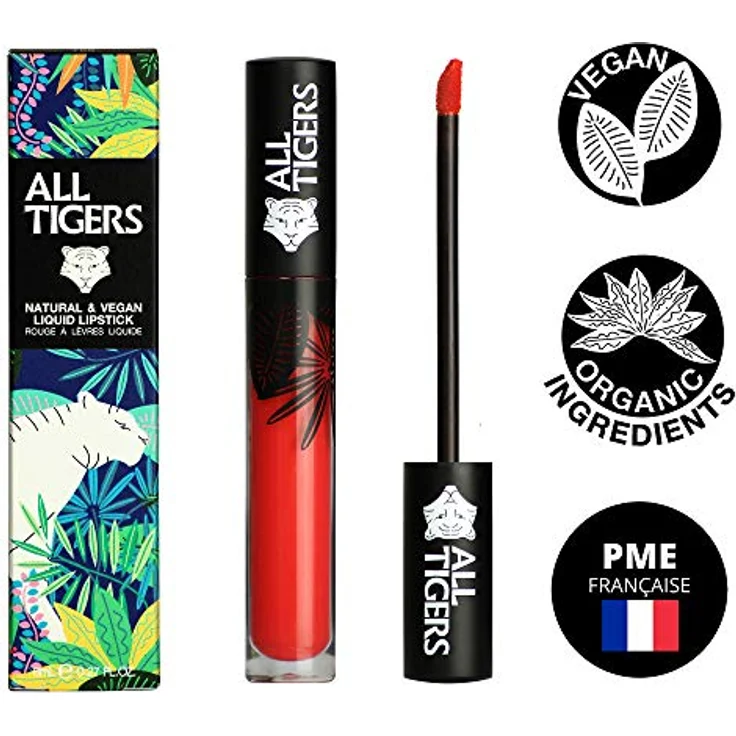 All Tigers Lippen Natural and Vegan Lipstick Lippenstift 784 Coral Pink 8 ml – Bild 6