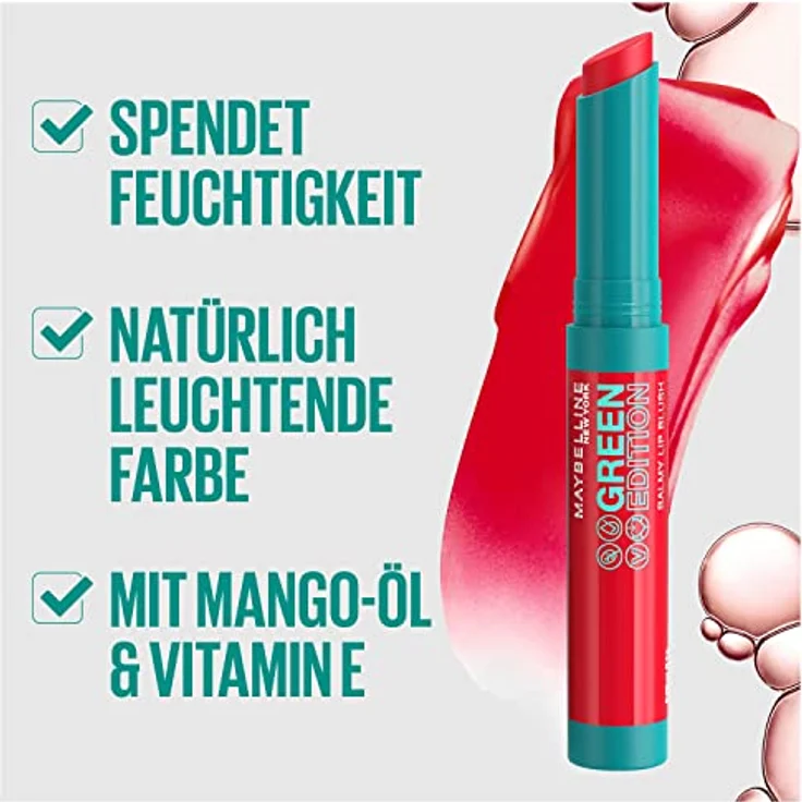 Maybelline Green Edition Balmy Lip Blush, cremiger Lippenstift mit Mango-Öl, Farbe Nr. 004 - Flare, 17 g – Bild 8