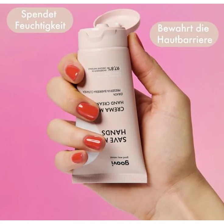 GOOVI Save My Hands Hand Cream, schützende und pflegende Feuchtigkeitspflege mit pflanzlichem Glyzerin, 50ml – Bild 2