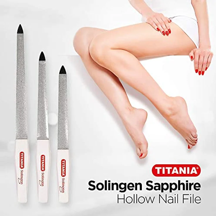 Titania Saphir-Nagelfeile 17 cm, zur Mani- und Pediküre, 170 mm, gewölbt, Verchromt – Bild 3