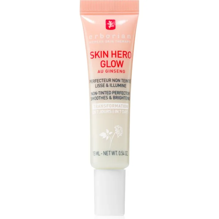 Erborian Skin Hero Glow Non-tinted Perfector, leichte Gesichtscreme für hydratisierte und strahlende Haut, 15 ml