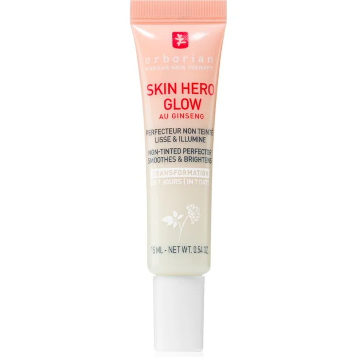 Erborian Skin Hero Glow Non-tinted Perfector, leichte Gesichtscreme für hydratisierte und strahlende Haut, 15 ml