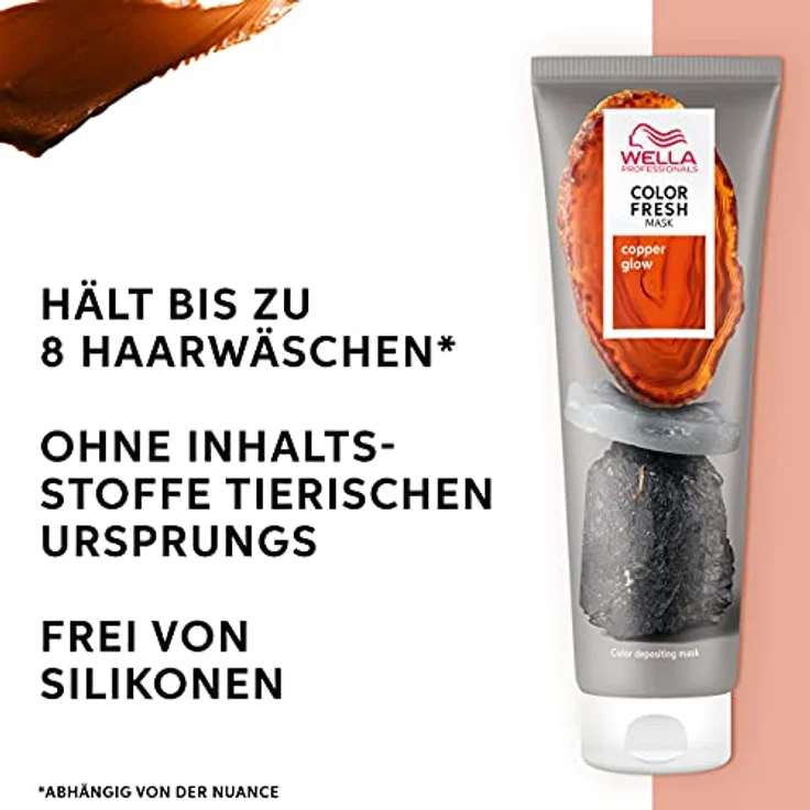 Wella Professionals Color Fresh Mask Copper Glow - Haarkur mit Avocadoöl, für mittelblondes, hellbraunes und gefärbtes Haar - 150 ml – Bild 2
