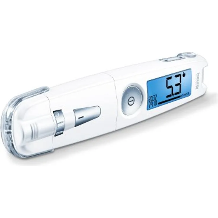 Beurer GL 50, Blutzuckermessgerät Starter Set mit hinterleuchtetem LCD-Display, Weiß