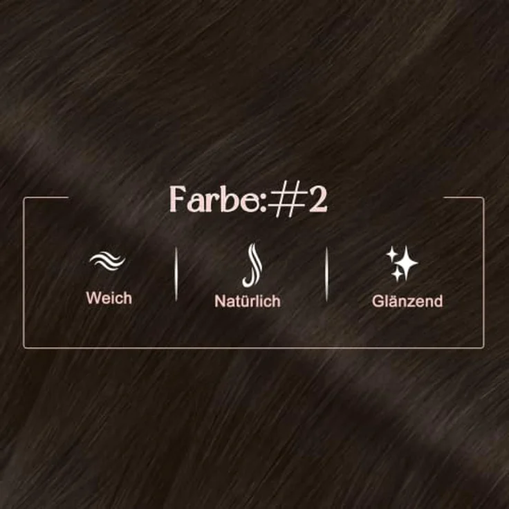 Easyouth Nano Keratin Haarverlängerung, 50 cm, 50 Strähnen, 50 g, Dunkelstes Braun, vorgeklebt, unsichtbare Nano Tips – Bild 2