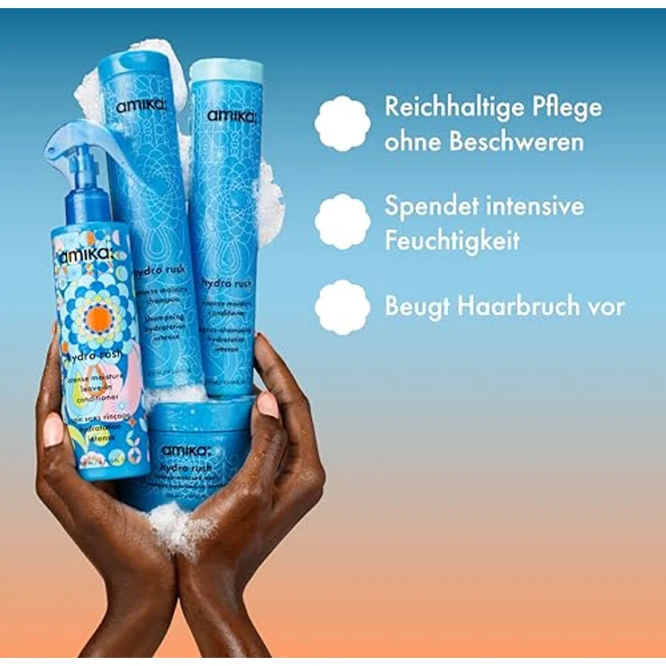 Amika Hydro Rush Intense Moisture Conditioner, intensiv feuchtigkeitsspendender Conditioner mit Hyaluronsäure und Squalan, 300 ml – Bild 3