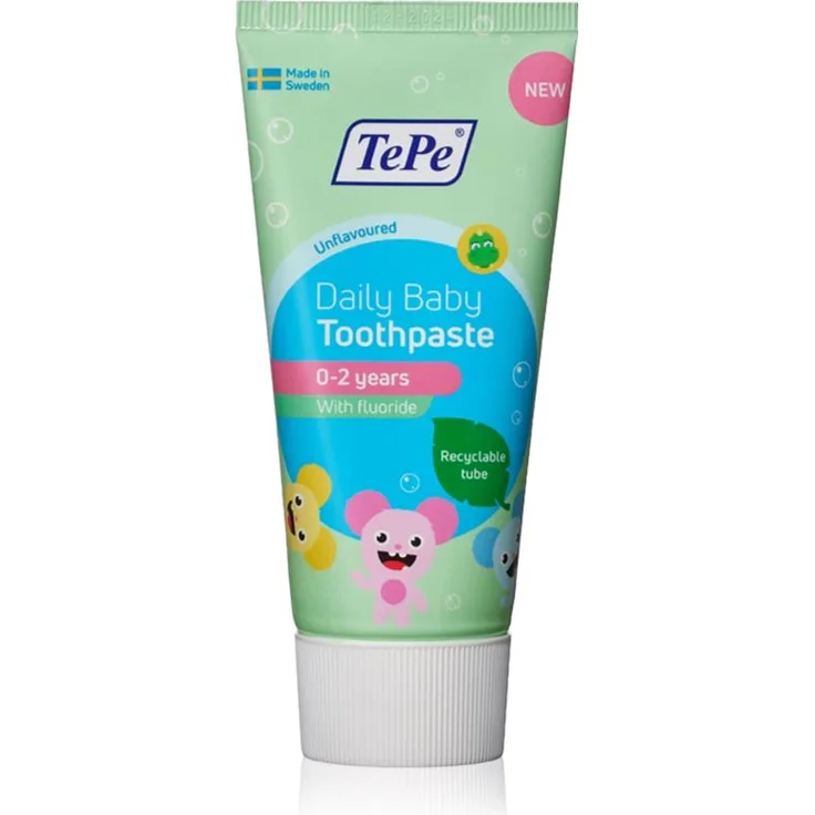 TePe Daily Baby Zahnpasta, 50 ml, für Kinder ab der Geburt, schützt Zähne und Zahnfleisch