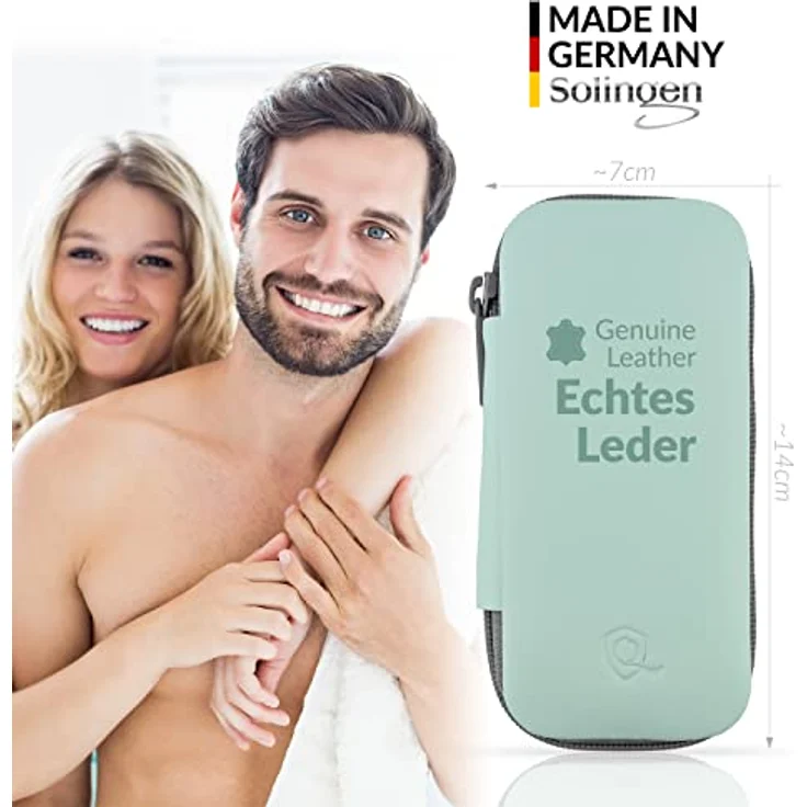 marQus Maniküre Set Solingen, 7-teiliges Nagelset mit Echt Leder Etui, glanzvernickeltem Stahl, für Damen und Herren – Bild 3