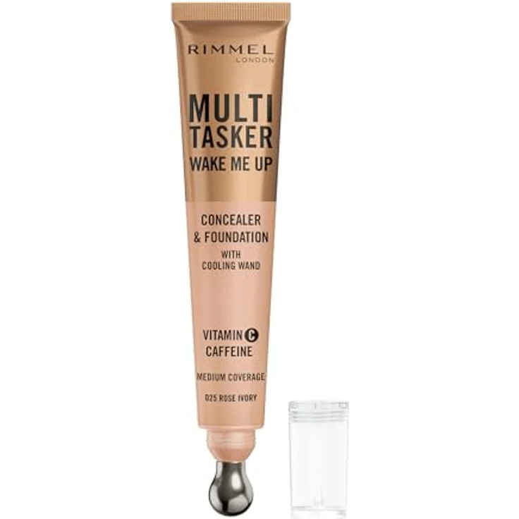 Rimmel Multi-Tasker Wake Me Up, Concealer zur Verjüngung der Gesichtshaut, hellt auf, Farbton 25 Rose Ivory, 20 ml – Bild 2