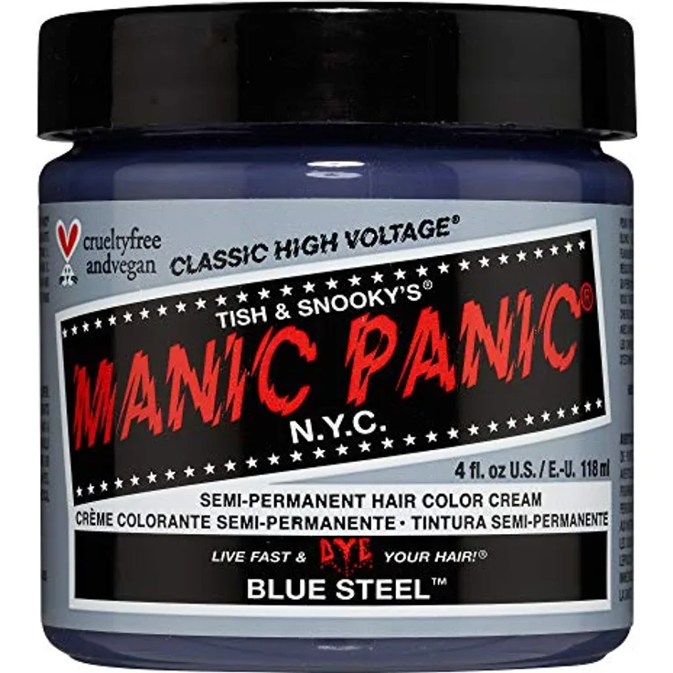 Manic Panic Blue Steel Classic Creme, Vegan, Cruelty Free, Semi Permanent Hair Dye 118ml