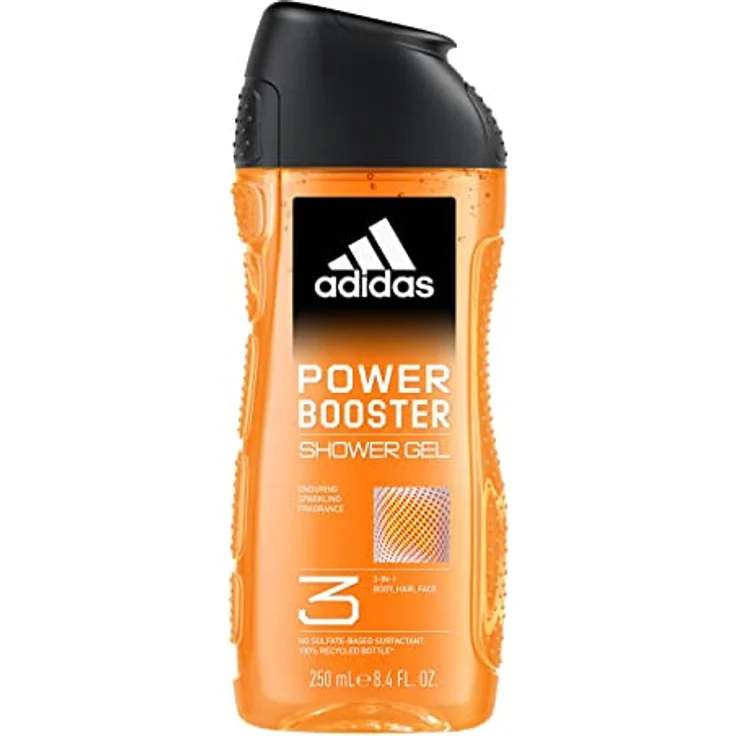 Adidas Duschgel Power Booster 3-in-1 - 250 ml in belebendem Duft von frischen Früchten, Gewürzen und Pfefferminze – Bild 1