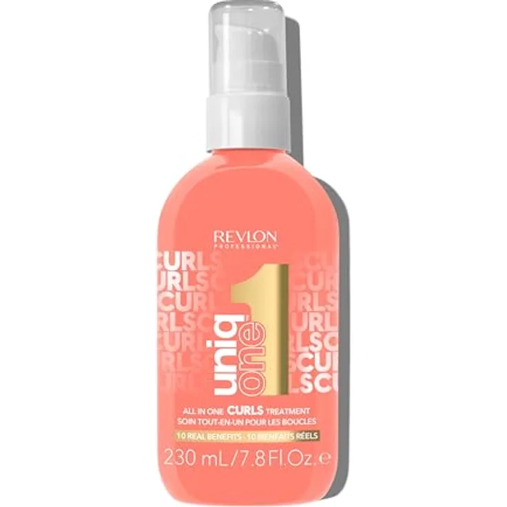 REVLON PROFESSIONAL UniqOne Curls Treatment, 230 ml, Leave in Haarkur für lockiges, gewelltes und krauses Haar, mit Anti Frizz & Hitzeschutz, vegan