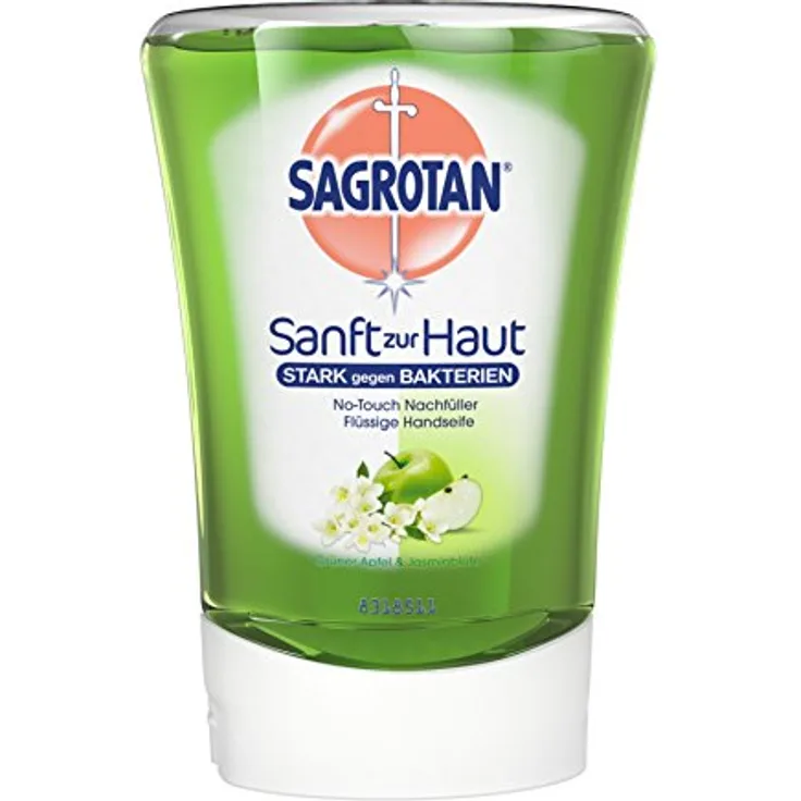 Reckitt Sagrotan No-Touch Nachfüller, Antibakterielle Handseife mit Apfel & Jasmin, 250ml
