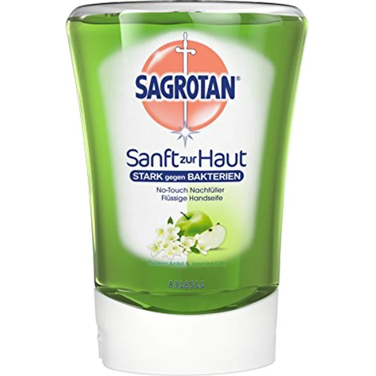 Reckitt Sagrotan No-Touch Nachfüller, Antibakterielle Handseife mit Apfel & Jasmin, 250ml – Bild 1