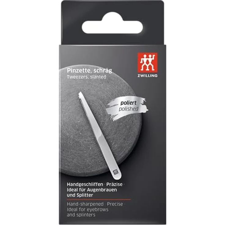 ZWILLING Schräge Pinzette für Präzise Augenbrauen Haarentfernung, Rostfreier Edelstahl Poliert, 90 mm – Bild 4