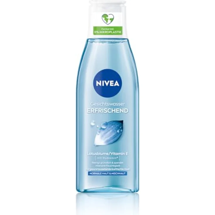 NIVEA Erfrischendes Gesichtswasser für normale und Mischhaut, veganer Toner fürs Gesicht mit Vitamin E reinigt & erfrischt die Haut, Gesichtswasser spendet intensive Feuchtigkeit (200 ml) – Bild 1