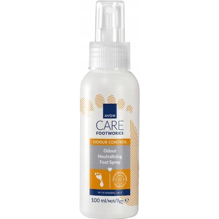 AVON Foot Works Odour Control, Fuß- und Schuhspray zur Erfrischung und Schweißgeruchneutralisation, 100 ml