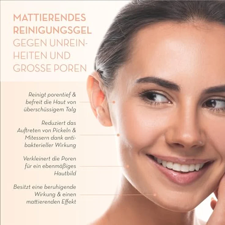JEAN D'ARCEL DÉMAQUILLANTE gel nettoyant matifiant – Anti-Pickel Waschgel gegen große Poren & fettige Haut – Mit Niacinamid – Mattifying Cleansing Gel – 200 ml – Bild 3