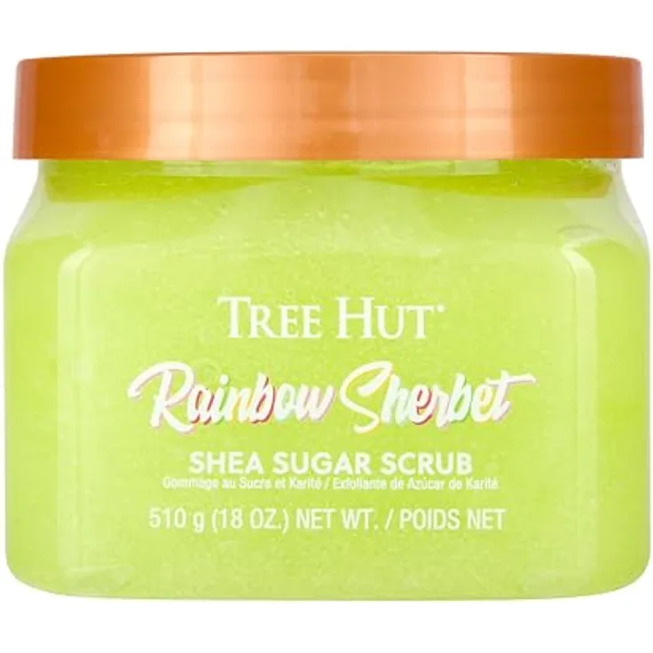 Tree Hut Rainbow Sherbet-Zucker-Pulver, 510 g - Körperpeeling mit Zuckerrohr- und Limettenextrakt, mit AHA und Sheabutter