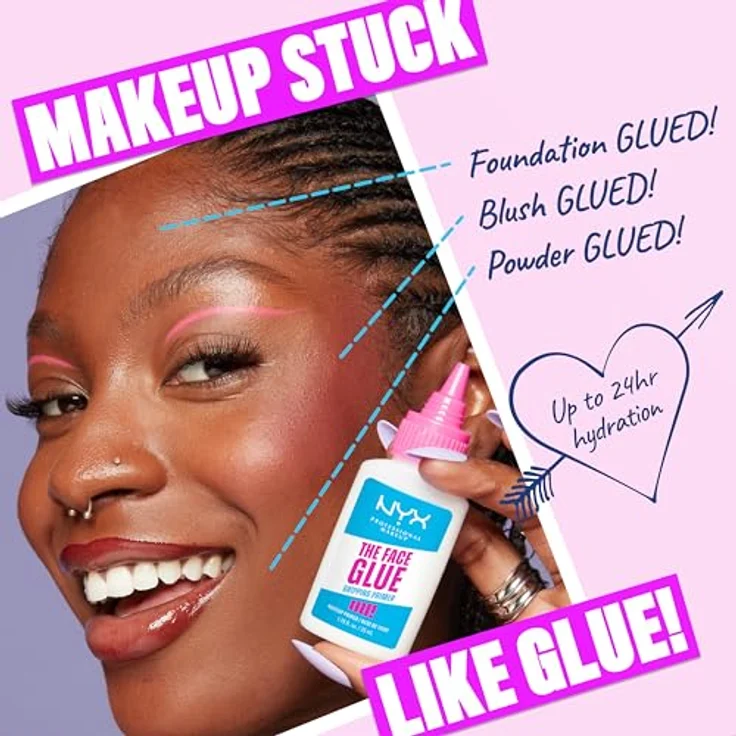 NYX Professional Makeup The Face Glue Primer, Make-up Grundierung für glatte Haut, 35 ml – Bild 2