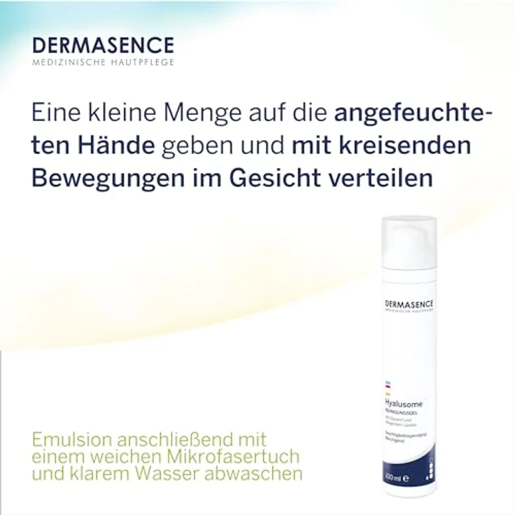 DERMASENCE Hyalusome Reinigungsgel, 100 ml - milde, feuchtigkeitsspendende Gesichtsreinigung für trockene Haut - Auf Basis pflanzlicher Öle und - rückfettend - ideal für die Make-up-Entfernung – Bild 5