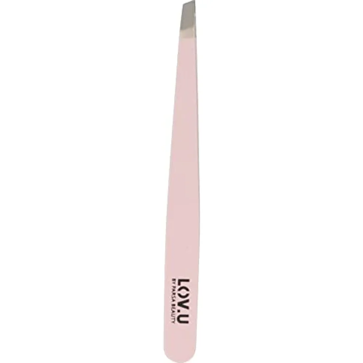 PARSA Beauty LOV.U Profi-Pinzette, Rosa – mit schräger Greiffläche zum präzisen Augenbrauen zupfen, aus rostfreiem Edelstahl – Bild 1