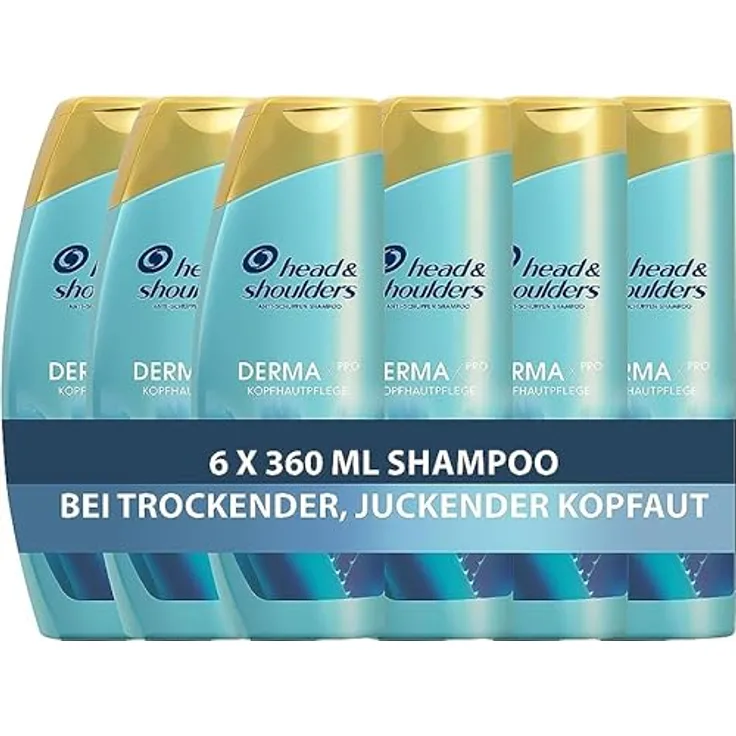 Head & Shoulders Haar- und Kopfhautpflege, DERMAXPRO, Hydra Pflege, bei trockener Kopfhaut, Haarpflege, Kopfhautpflege, 6 x 360ml