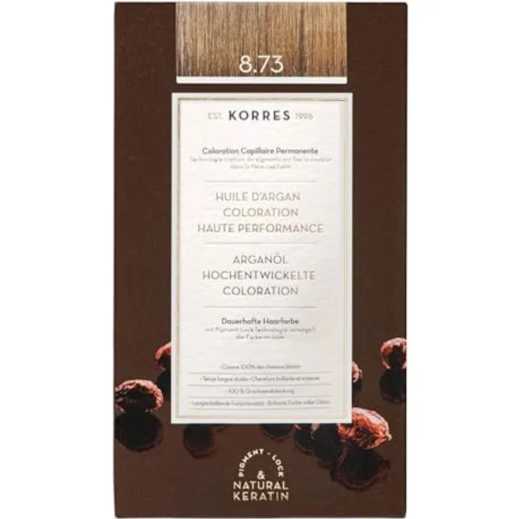 KORRES Arganöl Hochentwickelte Haarcoloration / Golden Caramel 8.73 Haarfarbe 145 ml