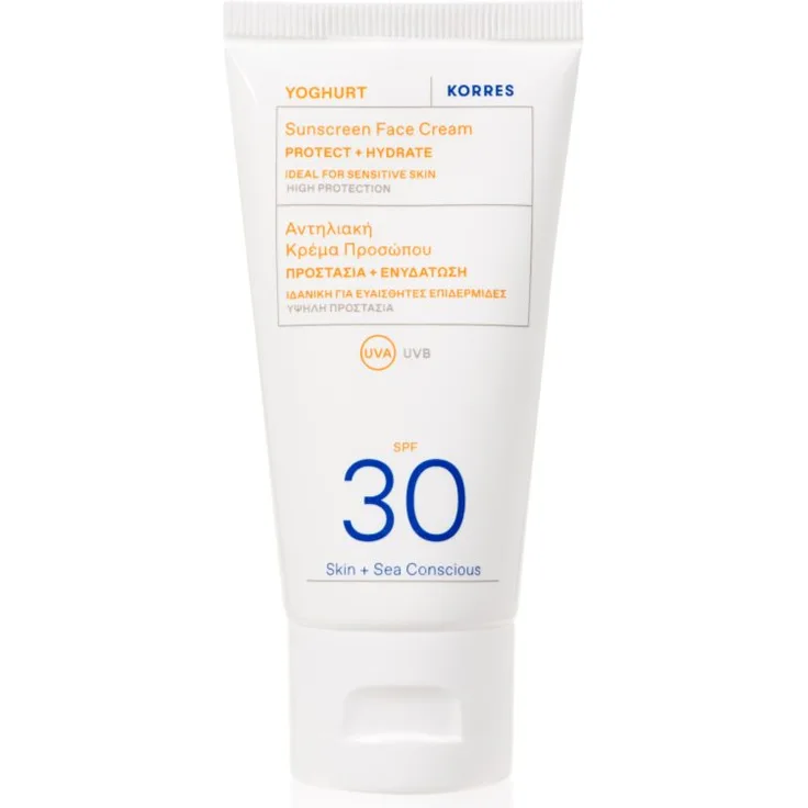 Korres Yoghurt Sonnencreme fürs Gesicht SPF 30, 50 ml, wasserfest, feuchtigkeitsspendend
