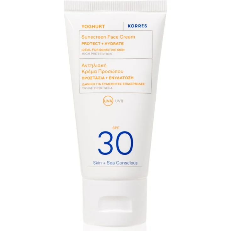 Korres Yoghurt Sonnencreme fürs Gesicht SPF 30, 50 ml, wasserfest, feuchtigkeitsspendend