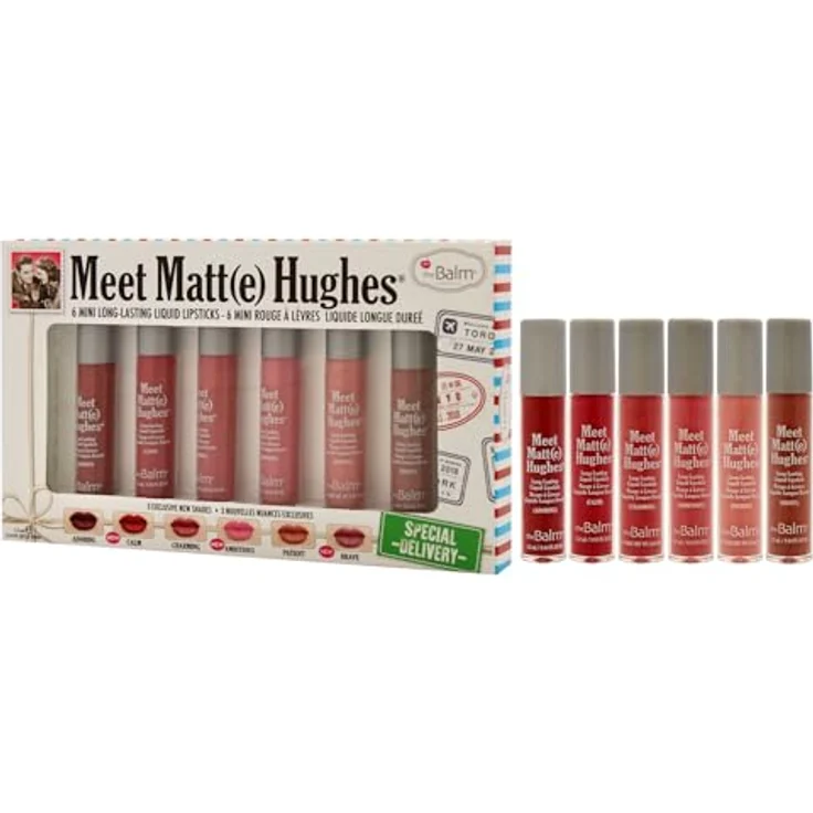 The Balm MeetMatteHughes Lippenstift Set, Mini Long-Lasting Liquid Lipsticks in Adoring, Calm und Charming, 1,2 ml jeweils – Bild 4
