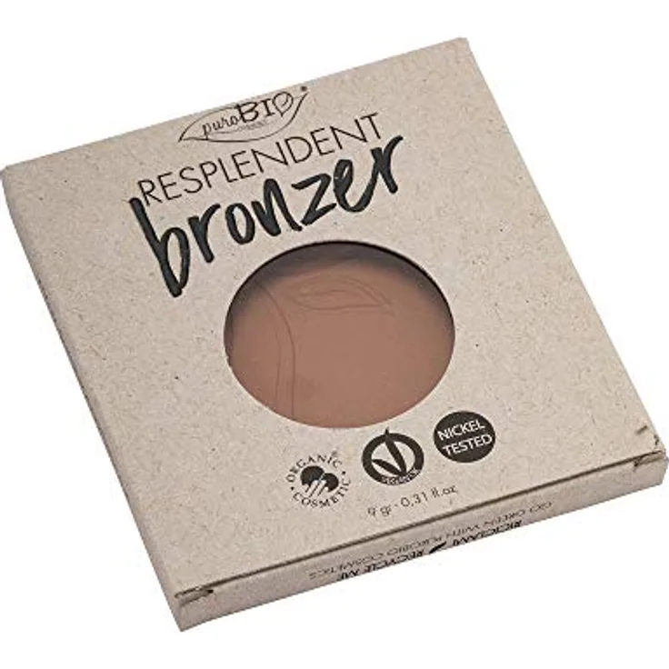 PUROBIO Resplendent Bronzer-Nachfüllung, Nr. 05 Warm Braun, 9 g - leichte und seidige Textur, ideal zur Gestaltung von Gesichtszügen