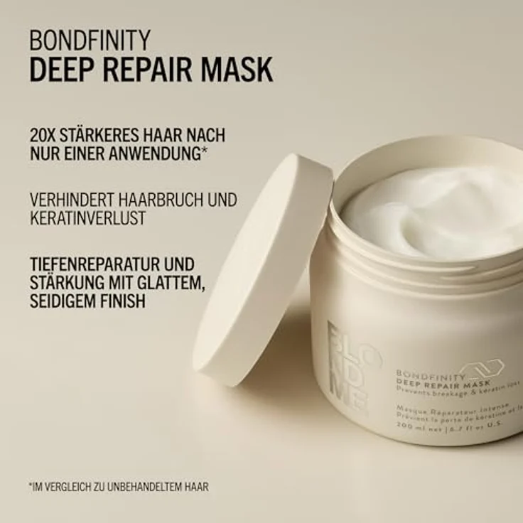 Schwarzkopf Professional BLONDME Bondfinity Deep Repair Mask Haarmaske Stärkende Haarpflege 200 ml, Glättet Und Schützt Poröses Haar, Hydratisierend Und Weichmachend – Bild 3