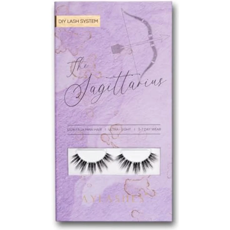 Aylashes YLASHES Limited Edition The Sagittarius DIY Wimpernextensions, 6 Paar C-Curl Wimpern mit 11-17 mm Länge und bis zu 7 Tage Halt – Bild 1