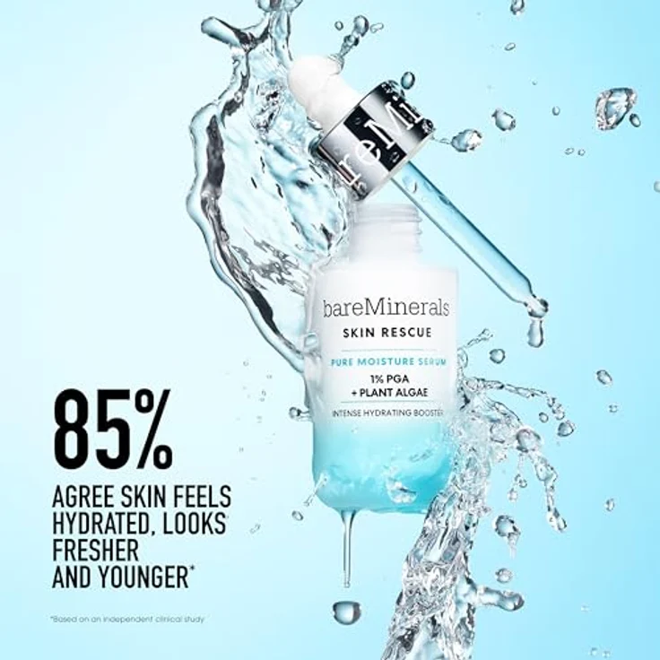 bareMinerals SKIN RESCUE Pure Moisture Serum, Gesichtsserum mit 24 Stunden Feuchtigkeitsspender, 30 ml Silber – Bild 6