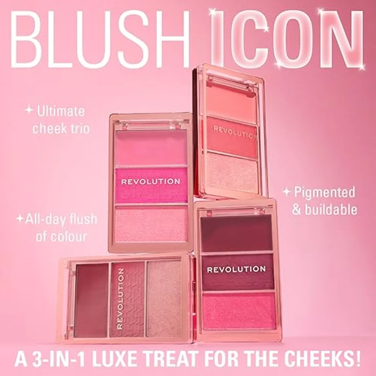 Revolution Icon Palette Blush 2,8 g, Rouge für einen makellosen Teint, vielseitige Farbauswahl – Bild 5