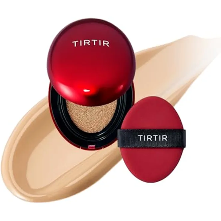 TIRTIR Mask Fit Red Cushion Mini, langanhaltendes Make-up im Schwämmchen, Farbton 27N Camel, 4.5 g