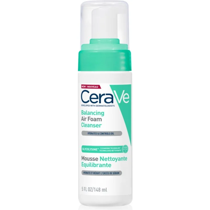 CeraVe Cleansers Balancing Air Foam Cleanser, Reinigungsschaum für normale und Mischhaut, 148 ml, dermatologisch getestet, feuchtigkeitsspendend