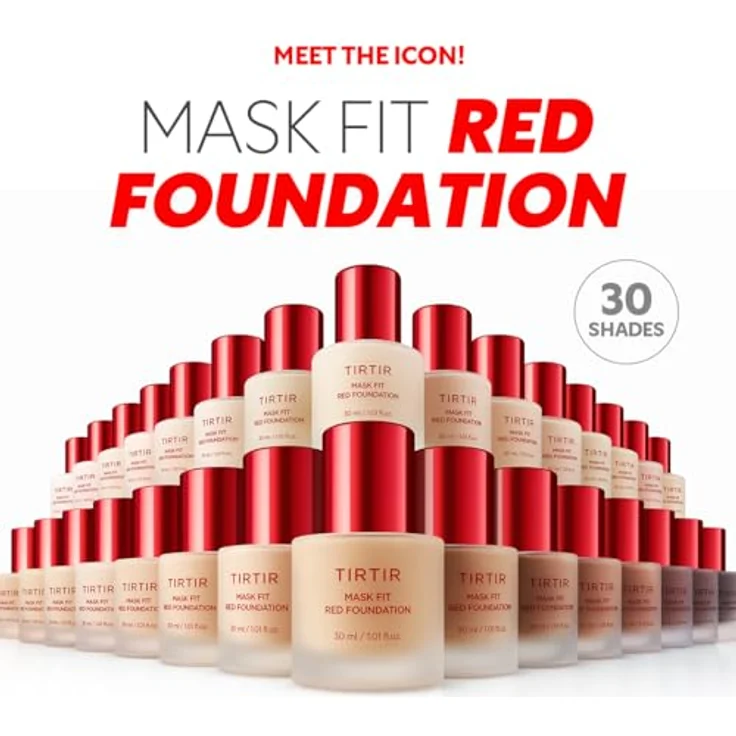 TIRTIR Mask Fit Red Foundation, flüssiges Make-up mit feuchtigkeitsspendender Wirkung, Farbton 30N Rich Honey, 30 ml – Bild 2