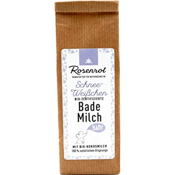 Rosenrot Feste Bademilch - Schneeweißchen Pulver, milde Bademilch für Babys, 150g – Bild 1