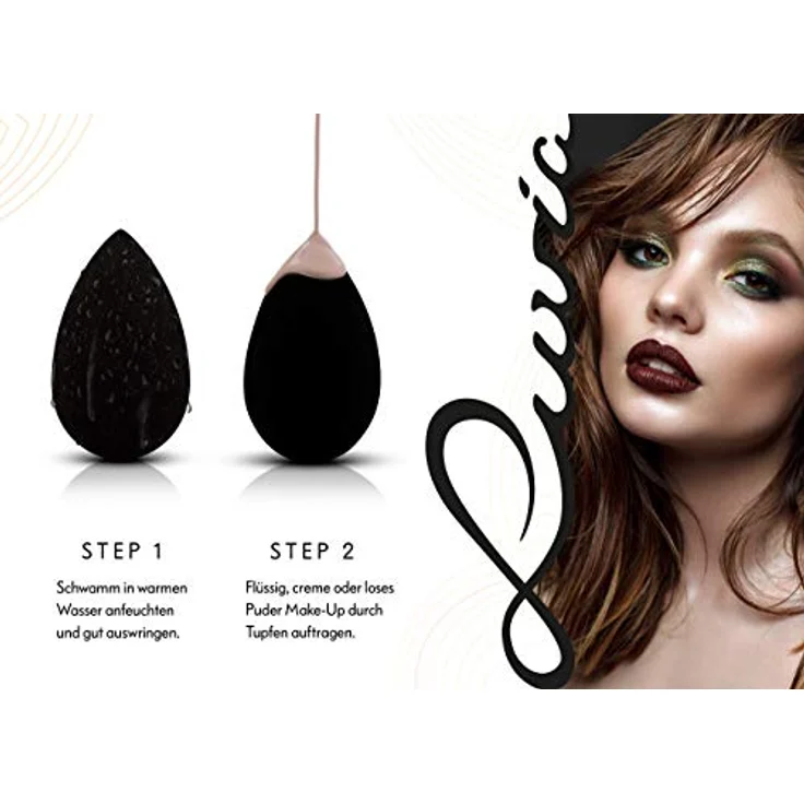 Luvia Cosmetics Classic 4 Mini Make-up Sponges - Präzisionsschwämmchen für Make up 4 St. - professionelles Auftragen, natürlicher Look – Bild 3