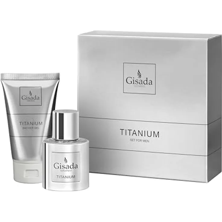 Gisada Titanium Herren-Duftset, Eau de Parfum 50 ml, Duschgel 100 ml - Luxuriöses Duftset für Männer, maskuliner Duft und stylisches Design