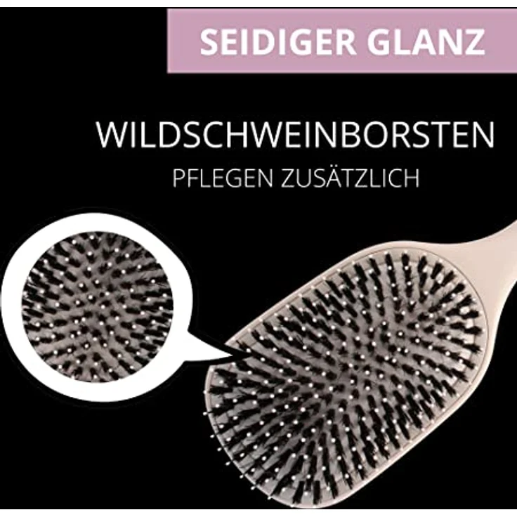 PARSA Beauty LOV.U Entwirrbürste Wet & Dry (Rosa) – Haarbürste mit Multi-Flexible-Nylonpins und Wildschweinborsten – Haar Bürste – Haarbuerste – Hair brush women – Bild 5
