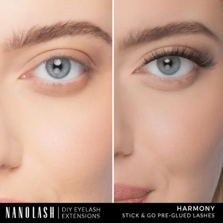 Nanolash Pre-Glued Wimpernbüschel - Selbstklebende Büschelwimpern für DIY Wimpern Extensions, 36 Stück, professionelle Haltbarkeit, unsichtbare Ansatzstellen, in verschiedenen Längen und Stilen – Bild 2