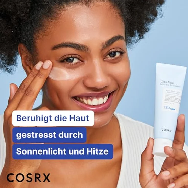 Cosrx Ultra-Light Invisible Sunscreen SPF50, 50 ml, hoher UVA- und UVB-Schutz, für empfindliche Haut, mit Aloe Vera und Niacinamid – Bild 4