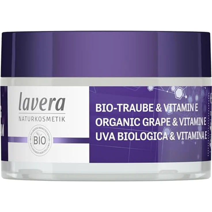 lavera Re-Energizing Sleeping Cream, Nachtcreme 50 ml für Damen mit Biotrauben und Vitamin E, 100% zertifizierte Naturkosmetik – Bild 3