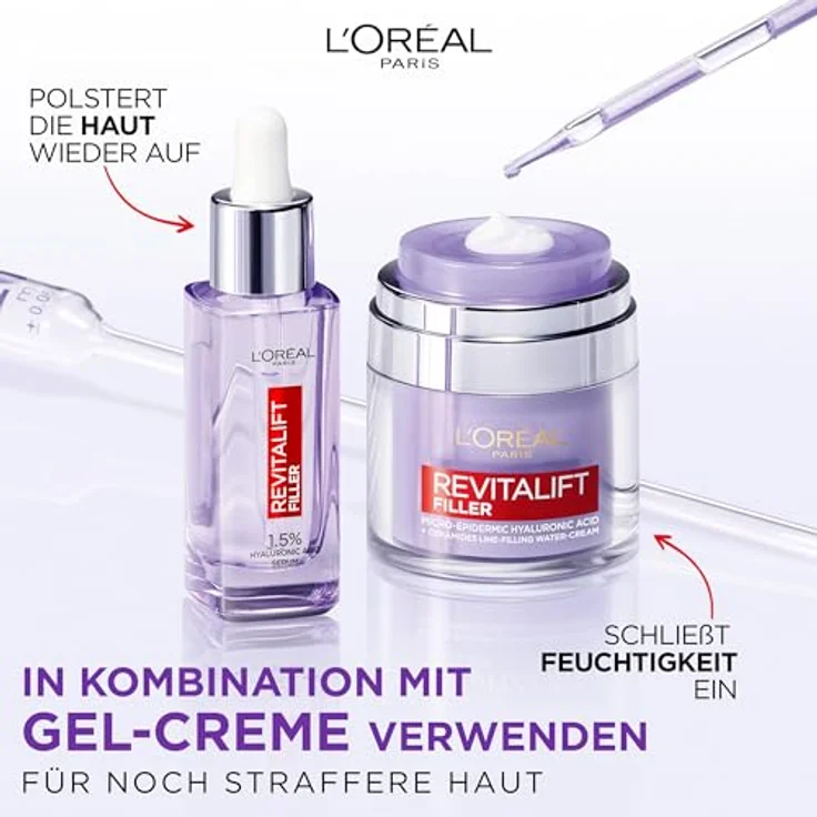 L'Oréal Gesichtsserum Revitalift Hyaluronsäure-Serum, Filler Anti-Falten 30 ml, mit pflegender Wirkung  – Bild 6