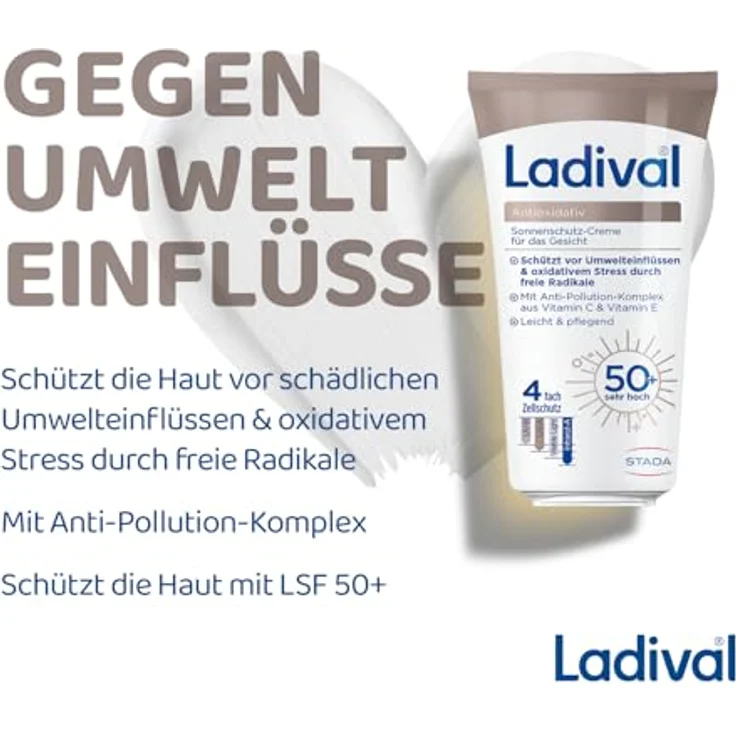 Ladival Antioxidativ Sonnencreme Gesicht LSF 50+, Pflege mit Anti-Pollution-Komplex, Vitamin C und E, schweißresistent, UVA- und UVB-Schutz, 50ml – Bild 6