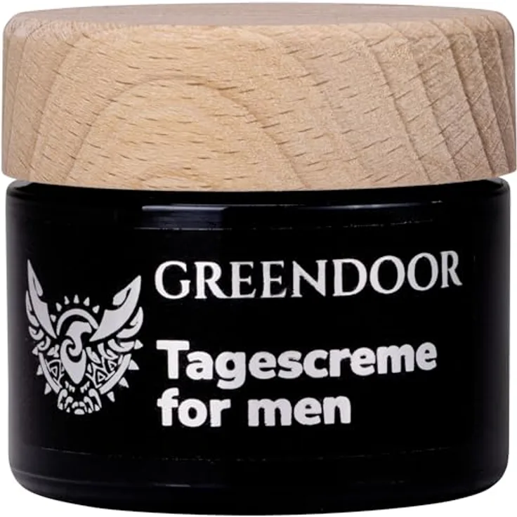 GREENDOOR Naturkosmetik Tagescreme für Männer 50ml vegan, zieht schnell ein, schützt, fettet nicht, Feuchtigkeitscreme Gesicht - mit Alge, Bio Jambu